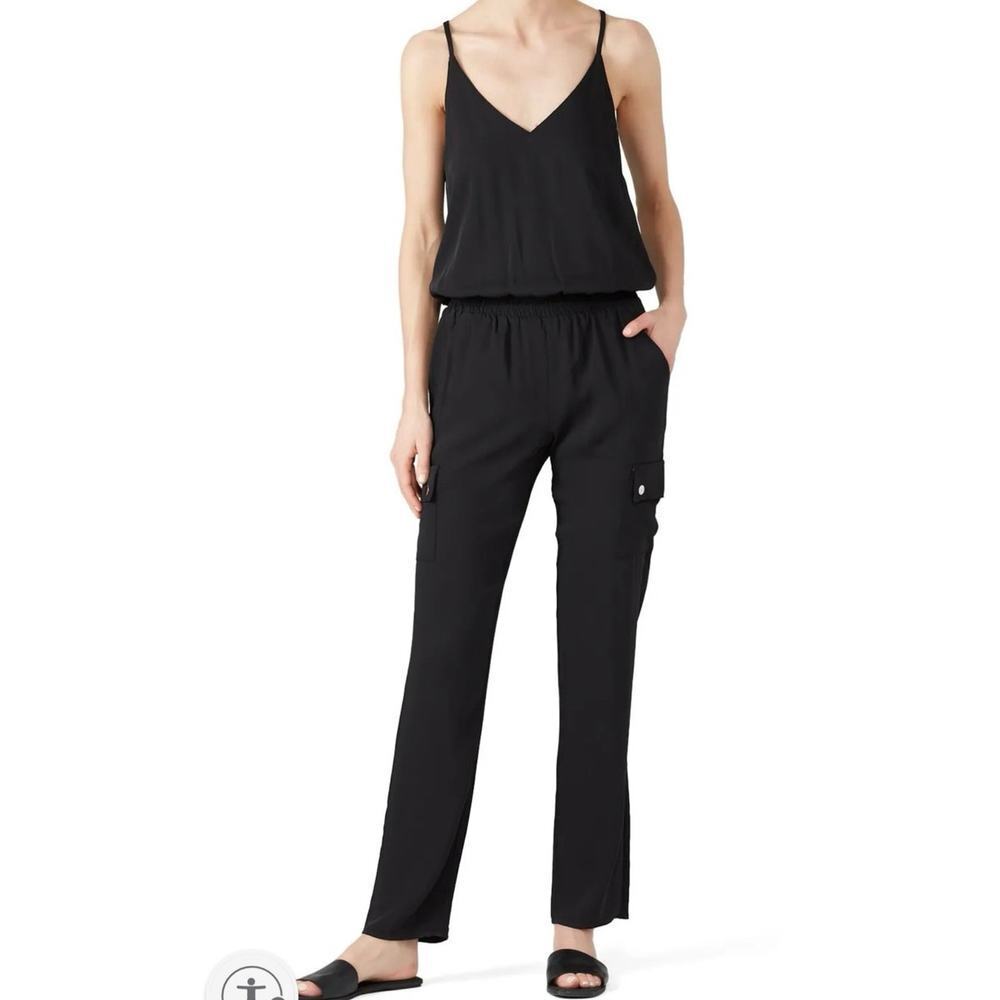Amanda Uprichard Lightweight Travel Jumpsuit w/ Cargo Pockets EUC Black 1X
